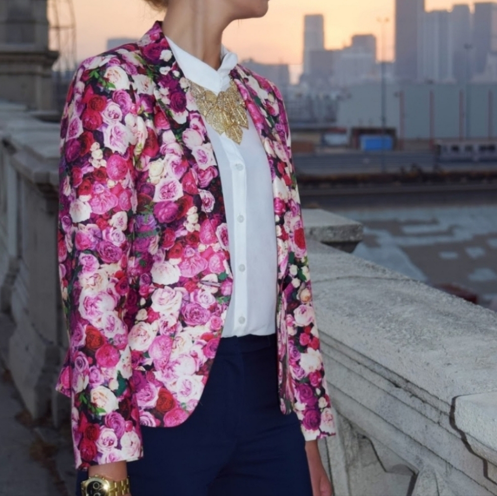 Kate Spade New York Rose Print Millie Blazer Size 0 - Picture 13 of 14